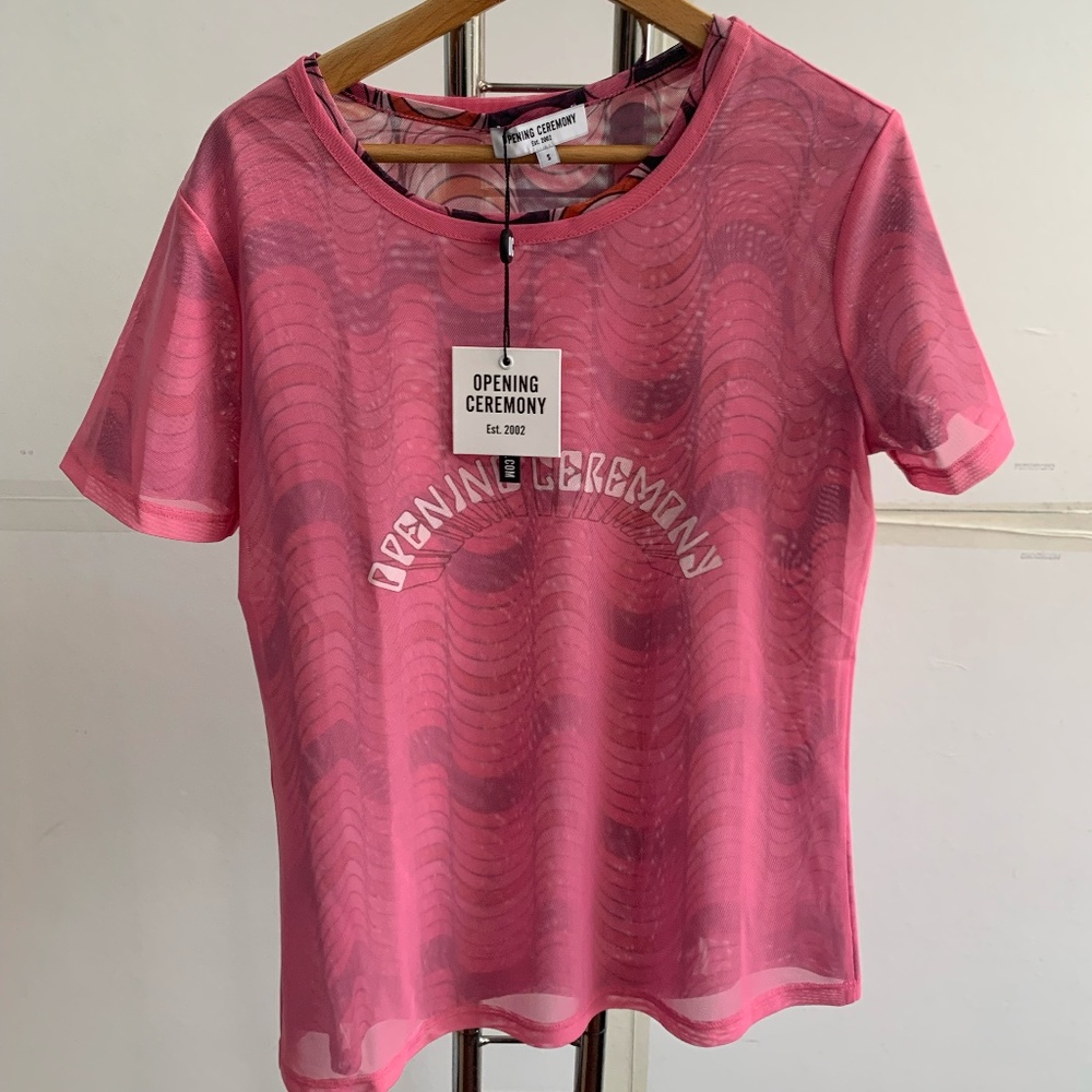 Opening Ceremony - Pink Double Layer T-Shirt